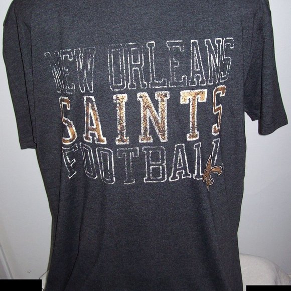New Orleans Saints Men's 3X T-Shirt w Faded Screened Logo & Lettering DARK GRAY - Picture 1 of 6